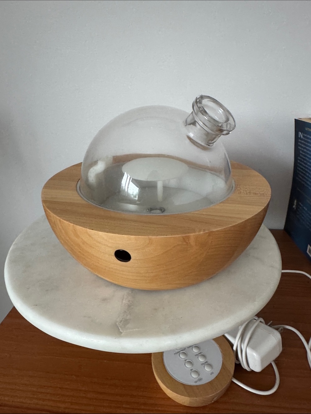 Young Living Bamboo-Finish Glass Dome Diffuser - Clear & Wood